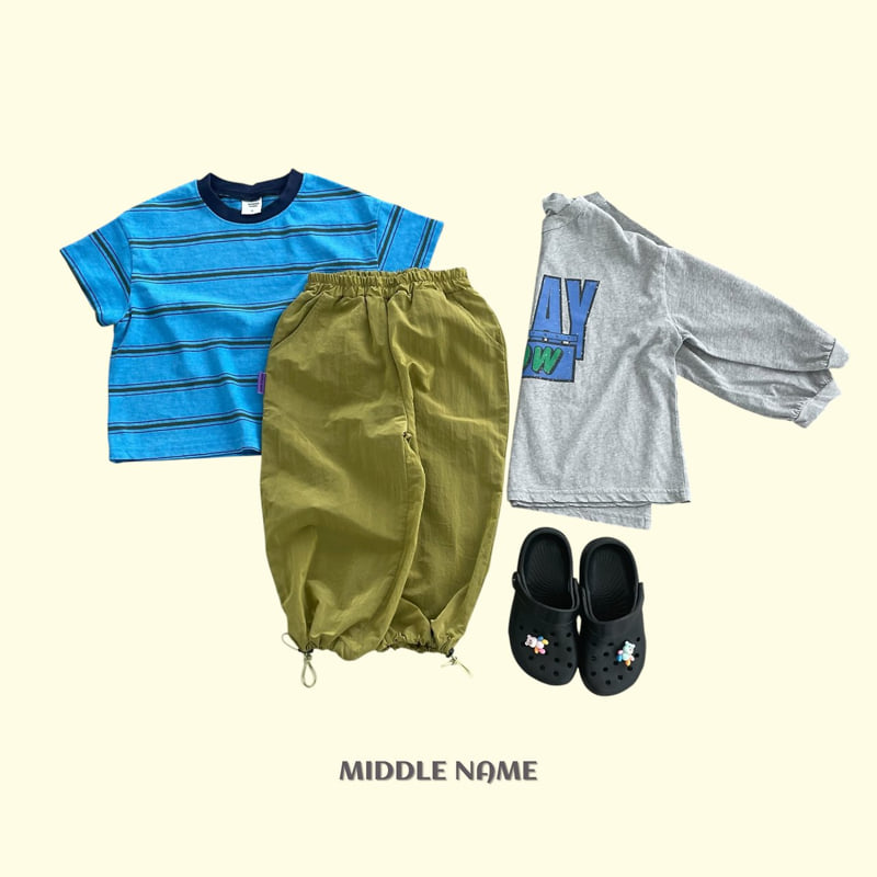 Middle Name - Korean Children Fashion - #kidzfashiontrend - Pigment Stripe Short Sleeve Tee - 12
