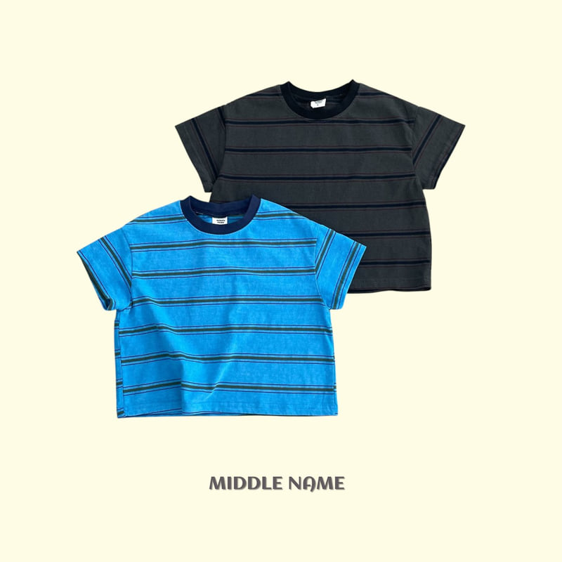 Middle Name - Korean Children Fashion - #magicofchildhood - Pigment Stripe Short Sleeve Tee