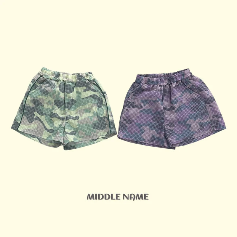 Middle Name - Korean Children Fashion - #minifashionista - Camo Line Shorts