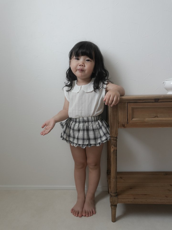 Mimi Market - Korean Baby Fashion - #babyoutfit - Sleeveless Collar Blouse - 5