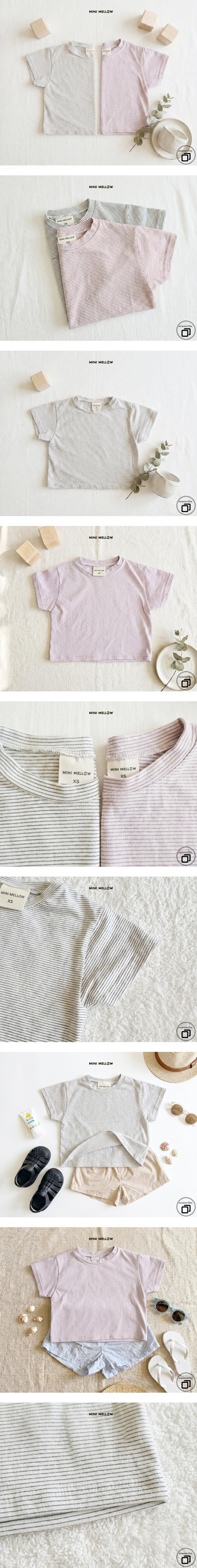 Mini Mellow - Korean Children Fashion - #fashionkids - Mooi Stripe Short Sleeve Tee