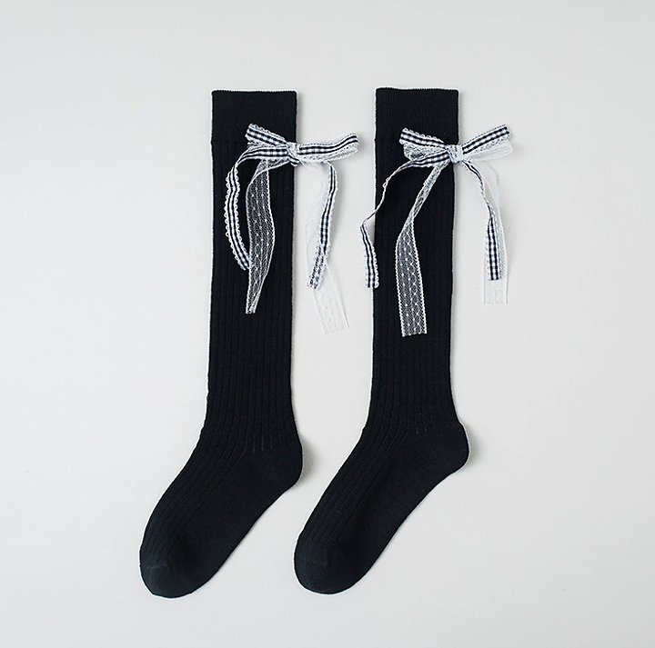 Miso - Korean Children Fashion - #childofig - Ribbon Check Half Tights - 6