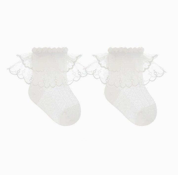 Miso - Korean Children Fashion - #childofig - Crown Lace Socks - 6