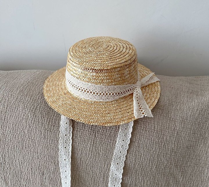 Miso - Korean Children Fashion - #fashionkids - White Blue Straw Hat - 11