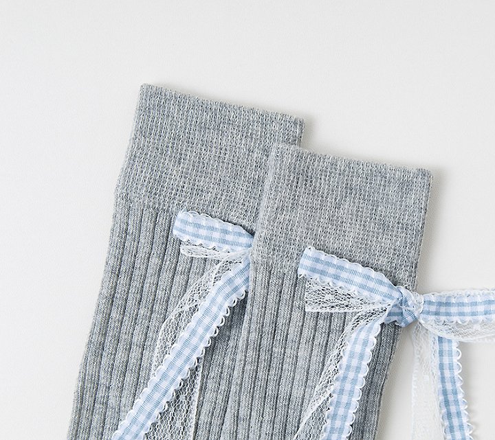 Miso - Korean Children Fashion - #fashionkids - Ribbon Check Half Tights - 11