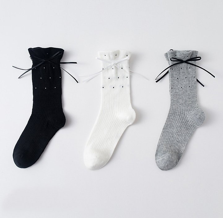 Miso - Korean Children Fashion - #kidzfashiontrend - Tiny Dot Ribbon Socks