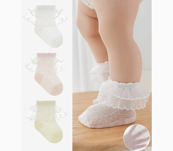 Miso - Korean Children Fashion - #littlefashionista - Crown Lace Socks