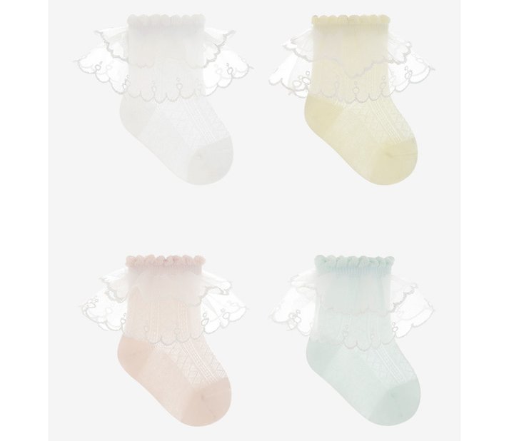 Miso - Korean Children Fashion - #magicofchildhood - Crown Lace Socks - 2