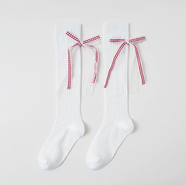 Miso - Korean Children Fashion - #magicofchildhood - Ribbon Check Half Tights - 4
