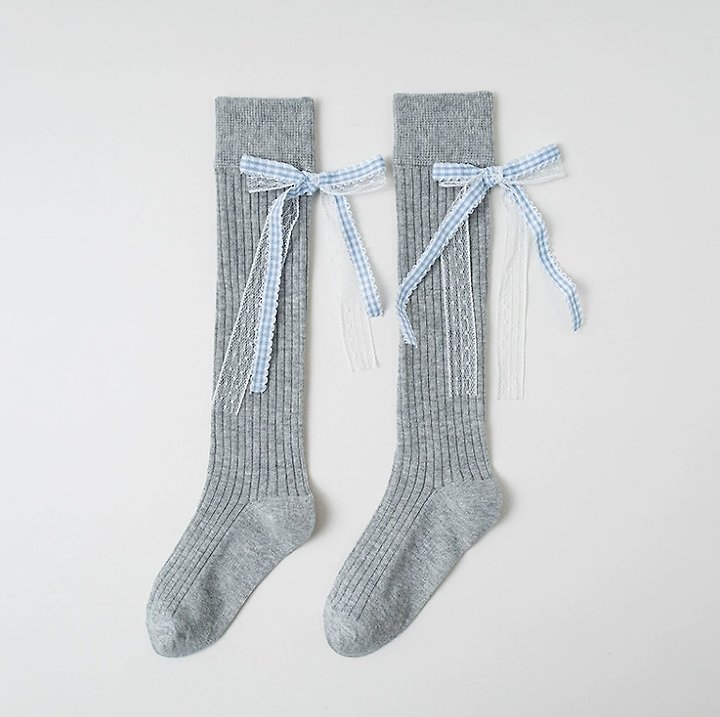 Miso - Korean Children Fashion - #prettylittlegirls - Ribbon Check Half Tights - 5