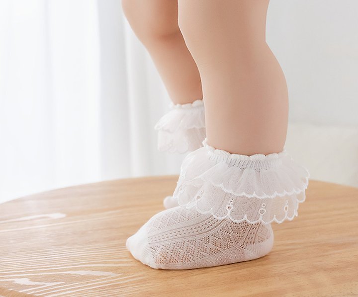 Miso - Korean Children Fashion - #minifashionista - Crown Lace Socks - 4