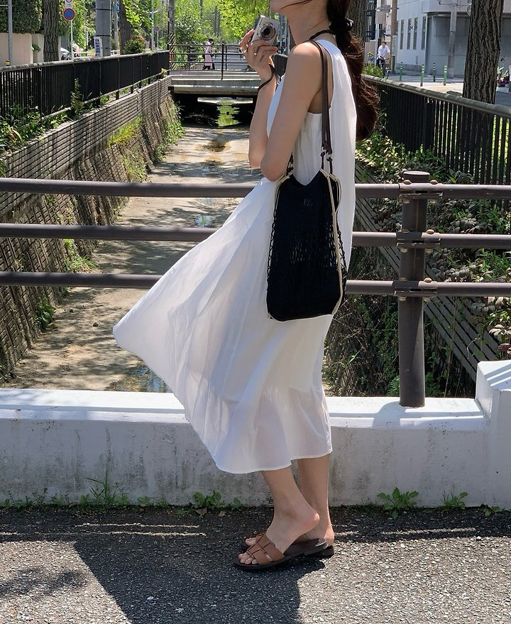 Moani - Korean Women Fashion - #momslook - Cotton Shirring Sleeveless One-piece - 12