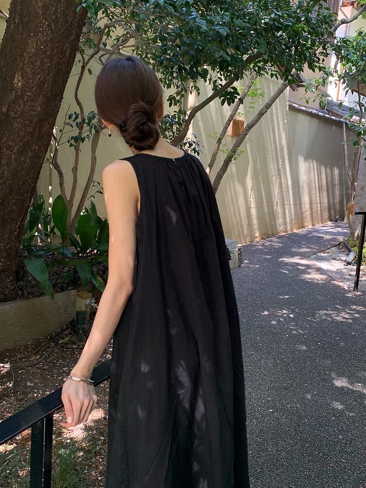 Moani - Korean Women Fashion - #momslook - Cotton Shirring Sleeveless One-piece - 6