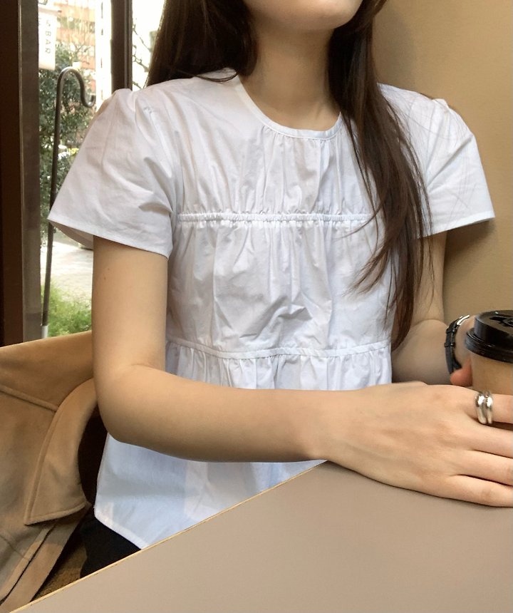Moani - Korean Women Fashion - #momslook - Plain Shirring Blouse - 10