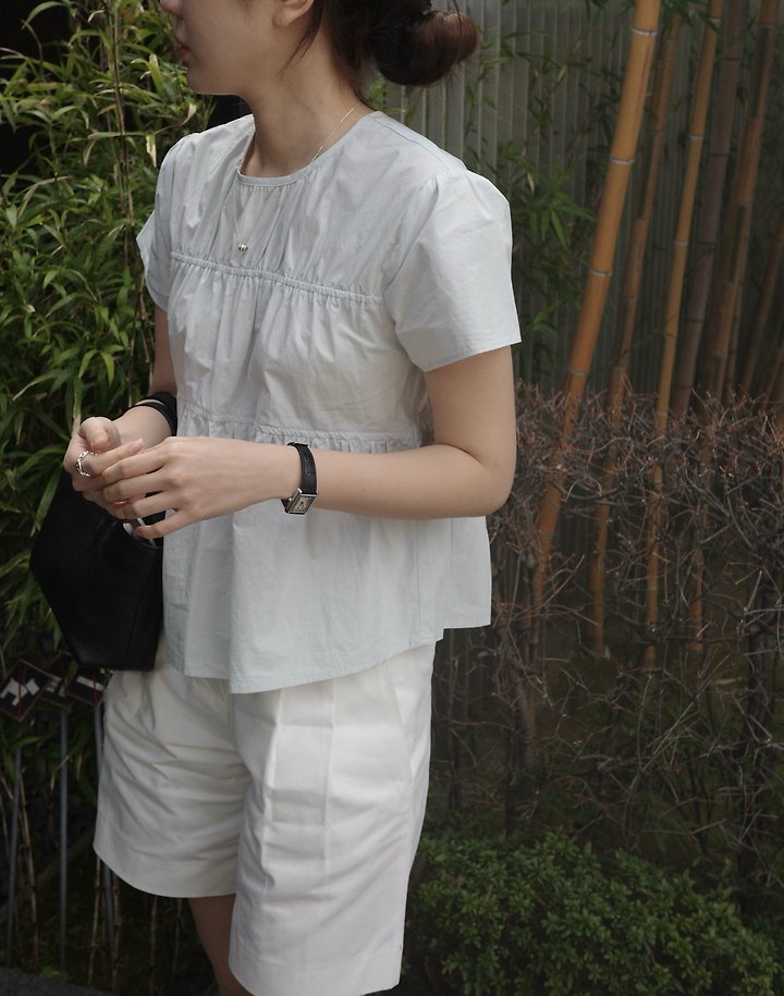 Moani - Korean Women Fashion - #momslook - Plain Shirring Blouse - 6