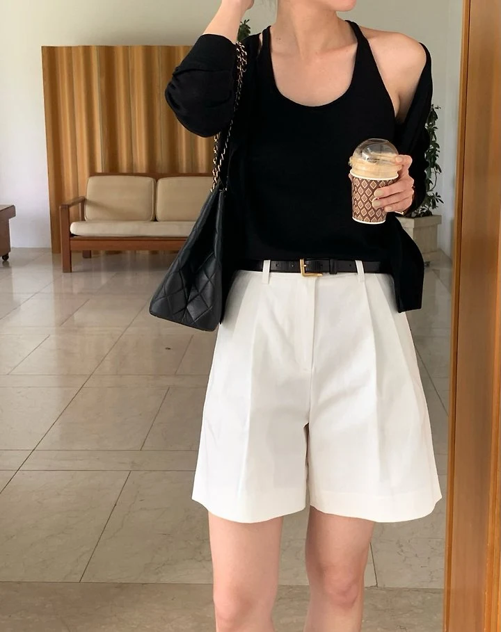 Moani - Korean Women Fashion - #momslook - Cotton Twill Pintuck Shorts - 11