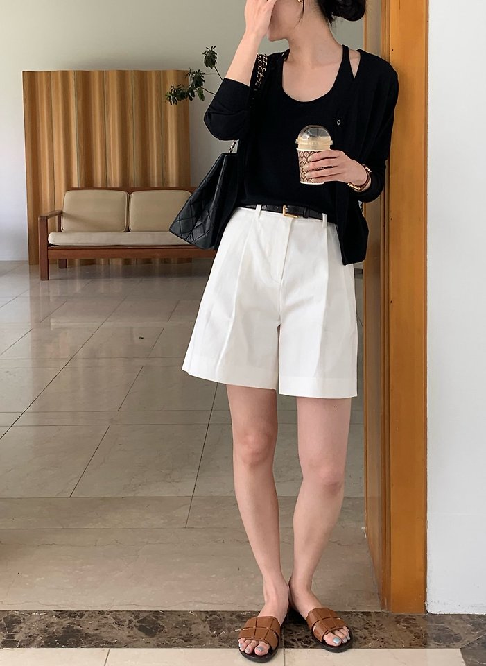 Moani - Korean Women Fashion - #momslook - Cotton Twill Pintuck Shorts - 9