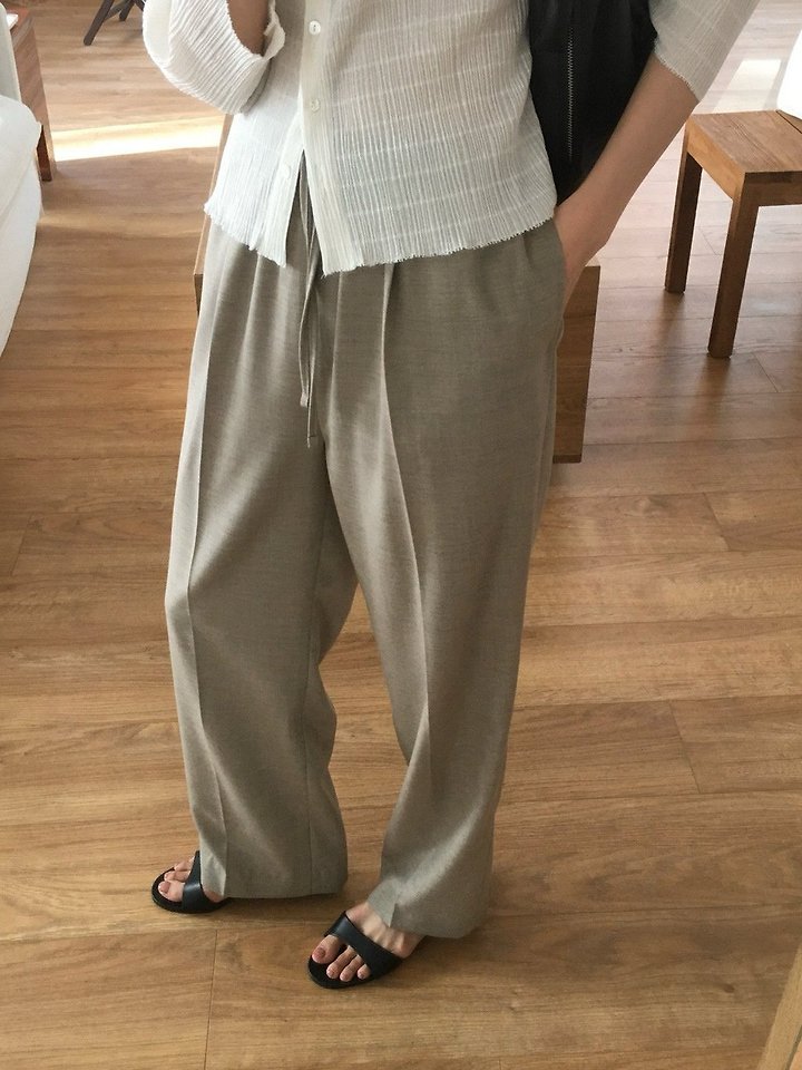 Moani - Korean Women Fashion - #momslook - Summer Wool Banded Wide Pants - 11