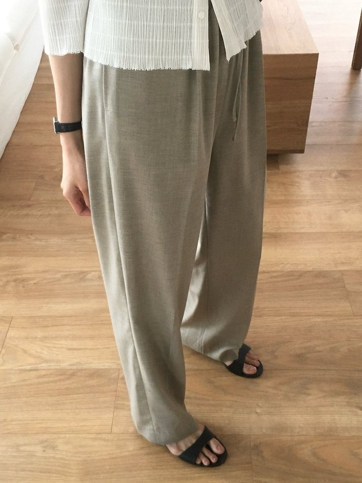 Moani - Korean Women Fashion - #momslook - Summer Wool Banded Wide Pants - 9