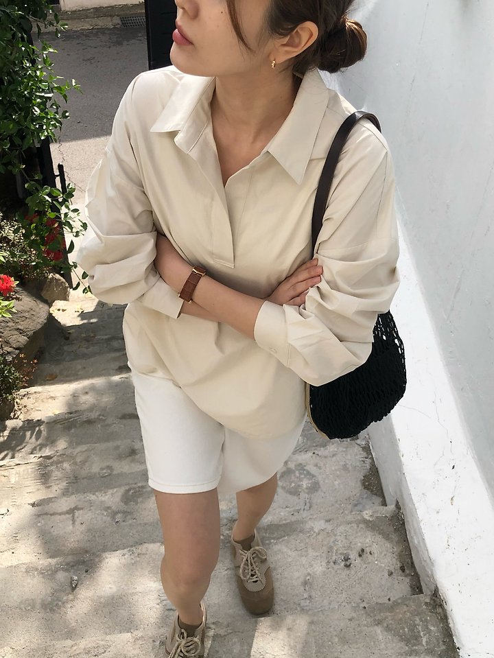Moani - Korean Women Fashion - #momslook - Premium Collar Over Shirt - 6