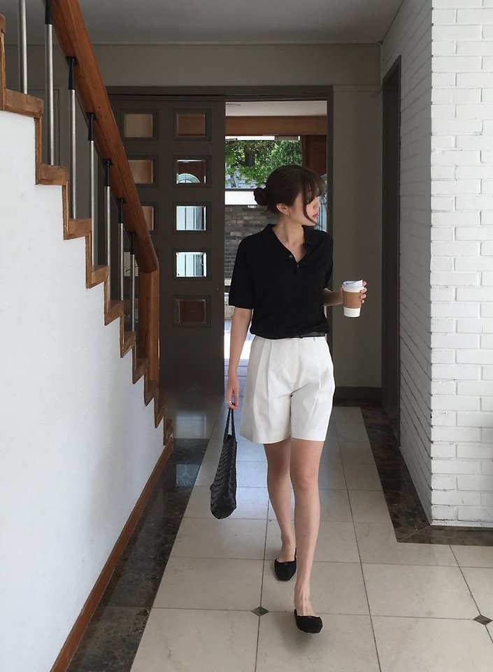 Moani - Korean Women Fashion - #momslook - Summer Silk Wool Button Collar Knit - 3