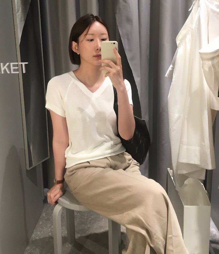 Moani - Korean Women Fashion - #momslook - Linen Salt V-Knit - 10