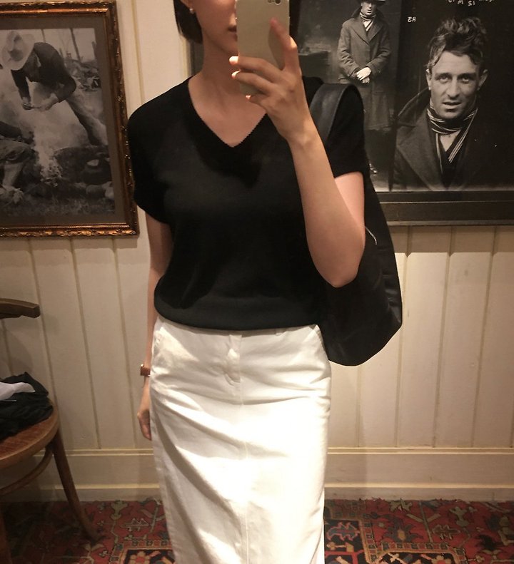 Moani - Korean Women Fashion - #momslook - Linen Salt V-Knit - 2