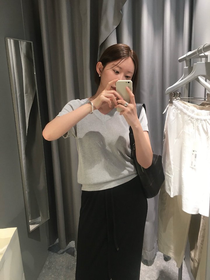 Moani - Korean Women Fashion - #momslook - Linen Salt V-Knit - 8