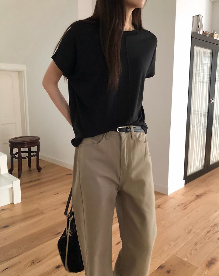 Moani - Korean Women Fashion - #momslook - Stitch Tencel Top