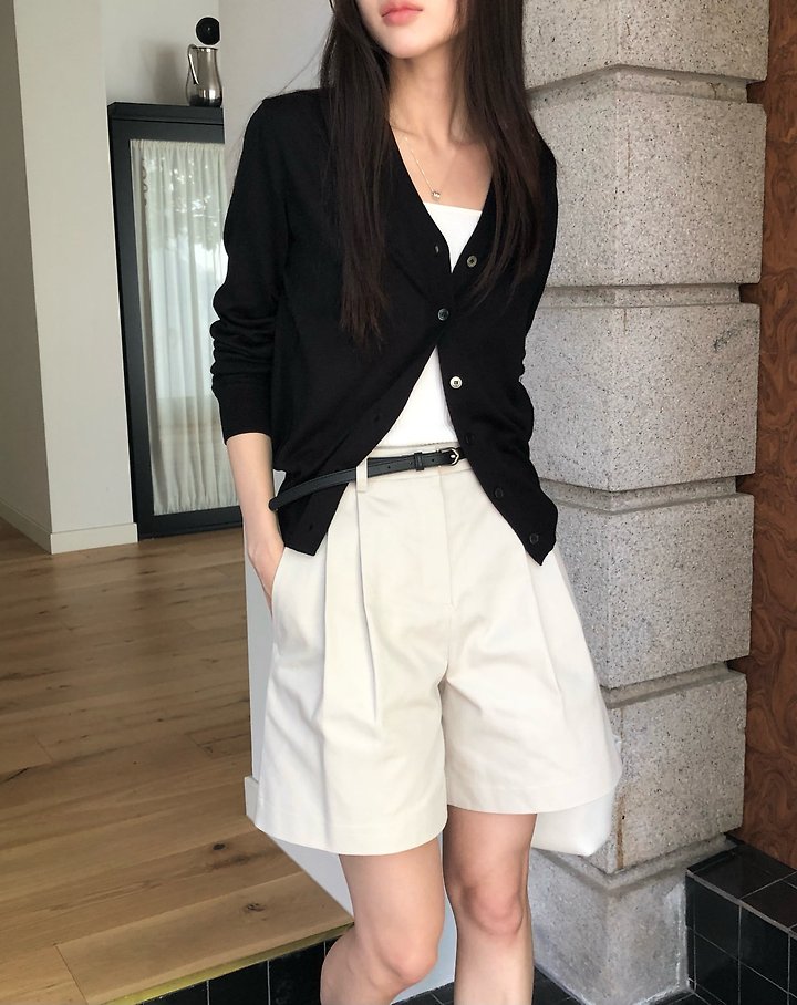 Moani - Korean Women Fashion - #momslook - Twill Cotton Pintuck Shorts - 8