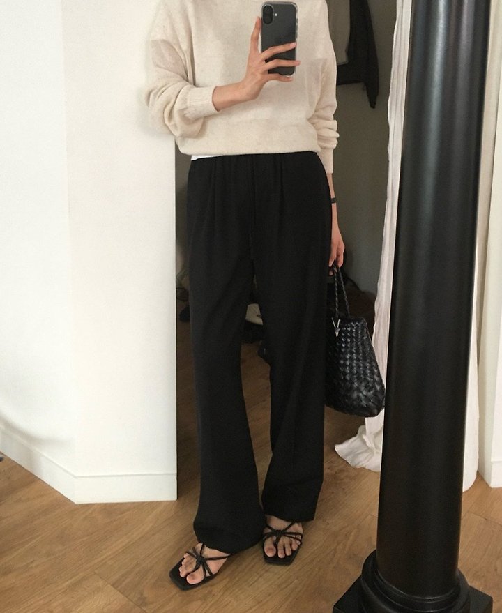 Moani - Korean Women Fashion - #romanticstyle - Summer Wool Banded Wide Pants