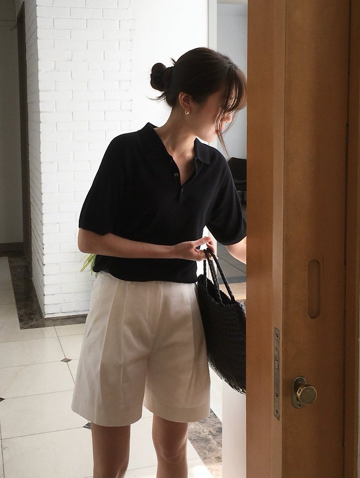Moani - Korean Women Fashion - #thatsdarling - Summer Silk Wool Button Collar Knit