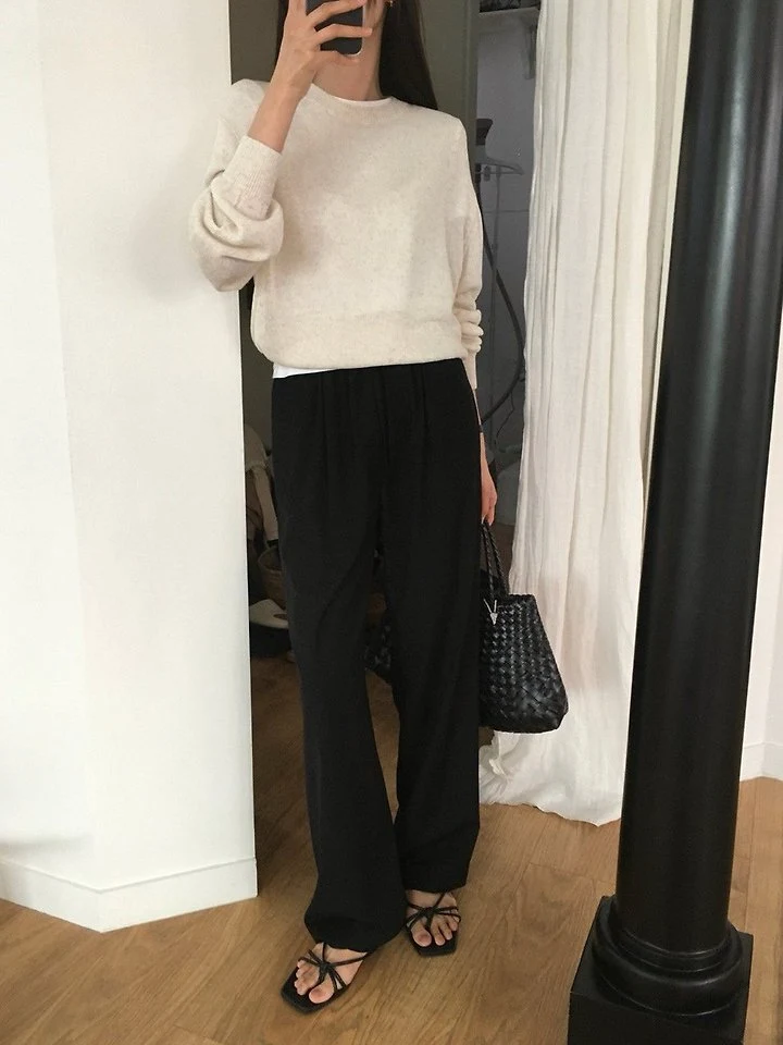 Moani - Korean Women Fashion - #thatsdarling - Summer Wool Banded Wide Pants - 4