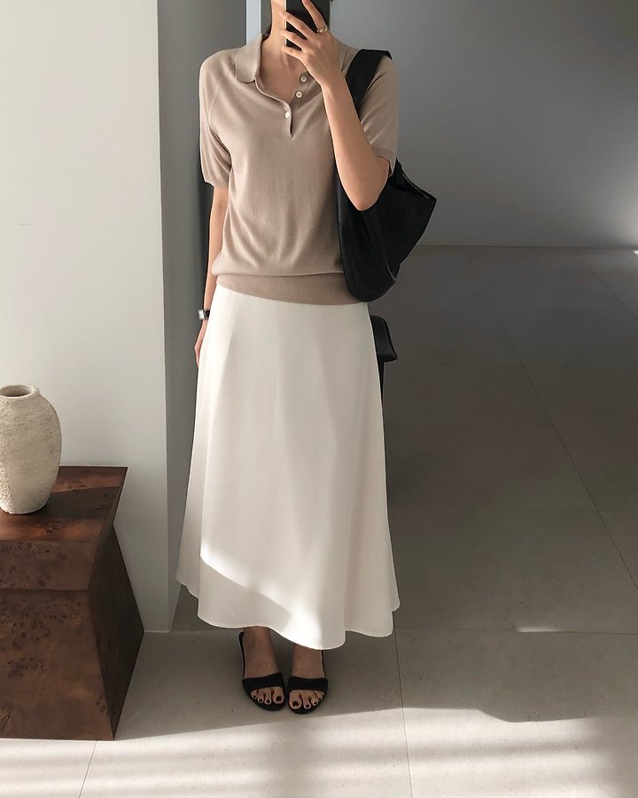 Moani - Korean Women Fashion - #womensfashion - Summer Silkwool Button Collor Knit - 8