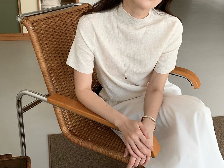 Moani - Korean Women Fashion - #womensfashion - Crease Mock Neck Top - 8