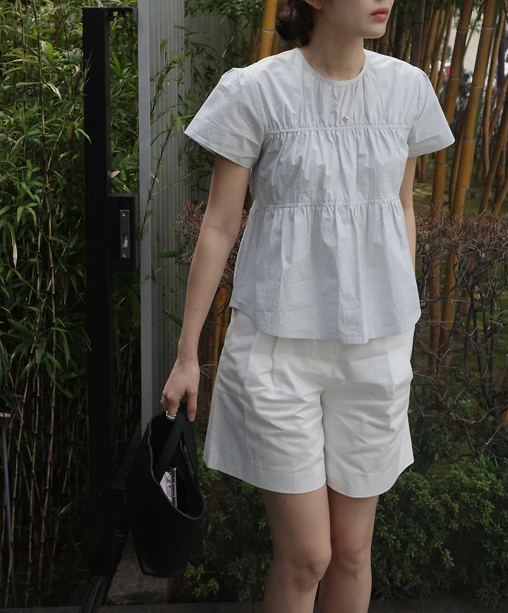 Moani - Korean Women Fashion - #womensfashion - Plain Shirring Blouse - 5