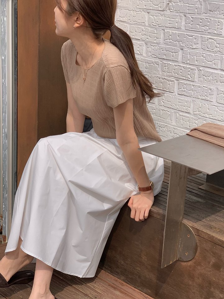 Moani - Korean Women Fashion - #womensfashion - Cotton Pleats Belted Skirt - 12