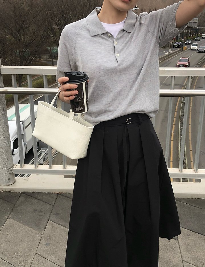 Moani - Korean Women Fashion - #womensfashion - Cotton Pleats Belted Skirt - 2