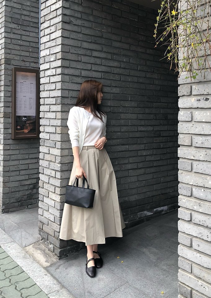 Moani - Korean Women Fashion - #womensfashion - Cotton Pleats Belted Skirt - 8