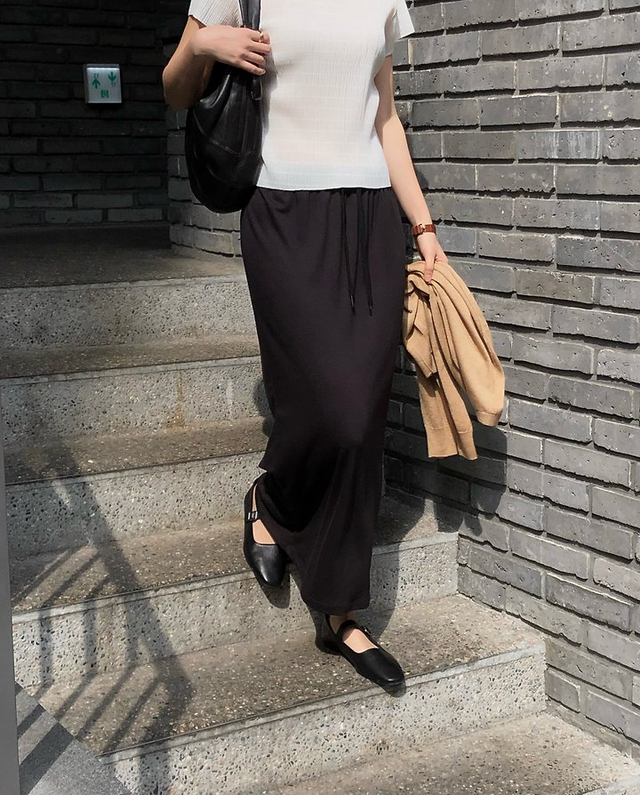 Moani - Korean Women Fashion - #womensfashion - Comfort Banded Maxi Skirt