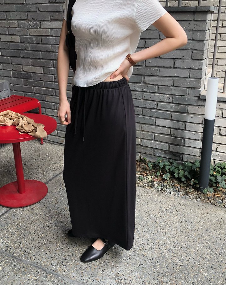 Moani - Korean Women Fashion - #womensfashion - Comfort Banded Maxi Skirt - 5