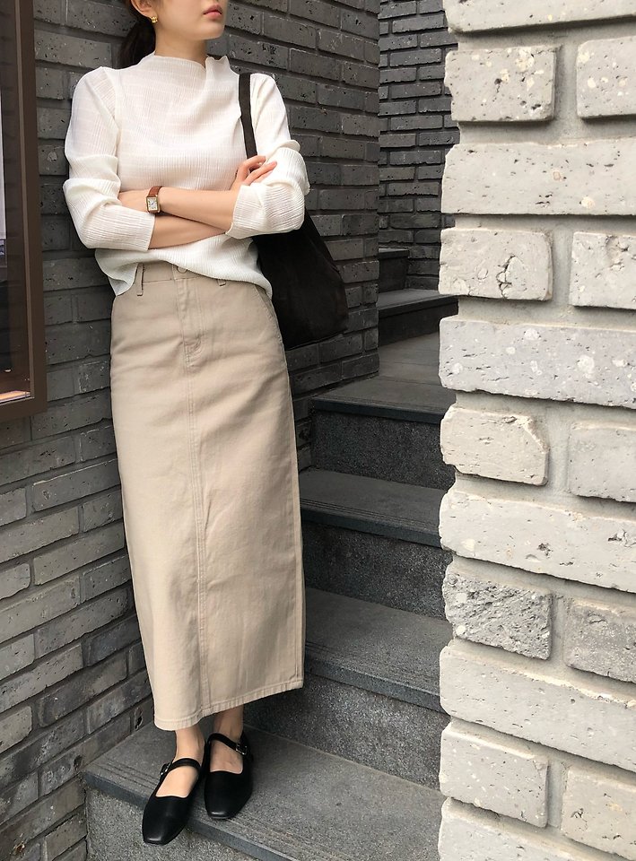 Moani - Korean Women Fashion - #womensfashion - Pleats Mock Neck Blouse - 10