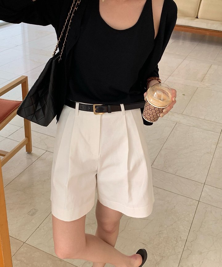 Moani - Korean Women Fashion - #womensfashion - Cotton Twill Pintuck Shorts - 8