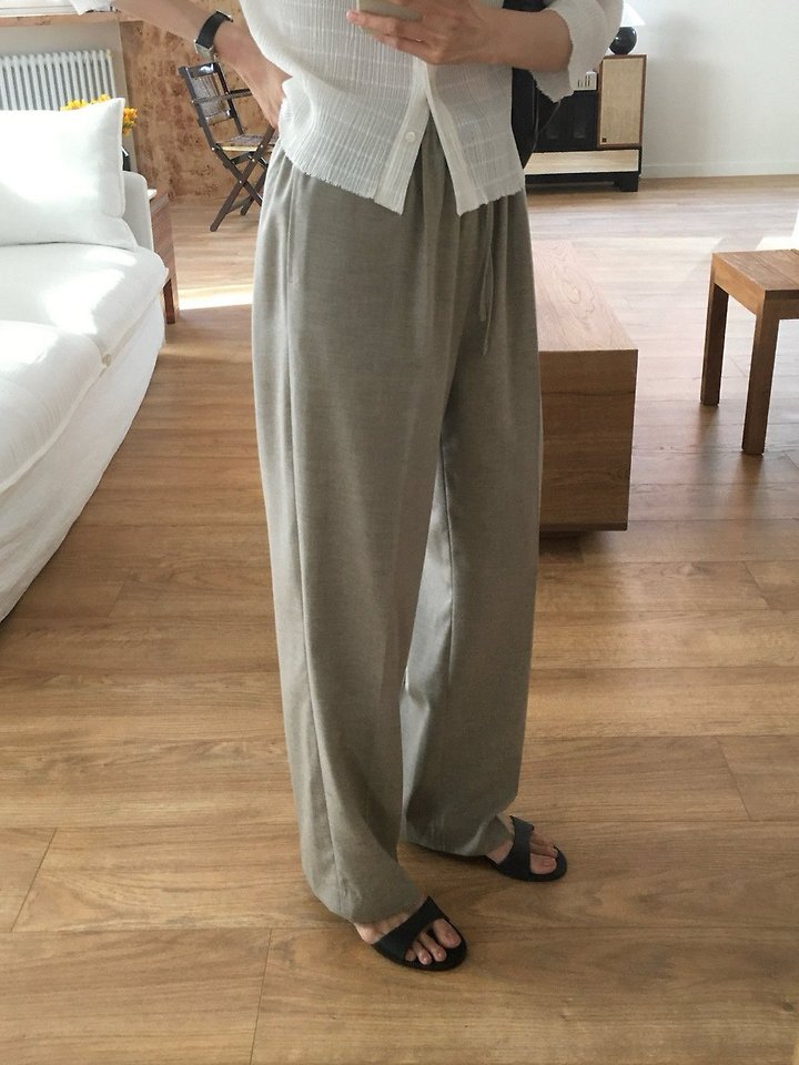 Moani - Korean Women Fashion - #womensfashion - Summer Wool Banded Wide Pants - 10