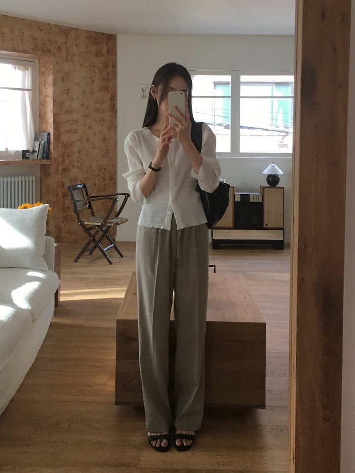 Moani - Korean Women Fashion - #womensfashion - Summer Wool Banded Wide Pants - 6