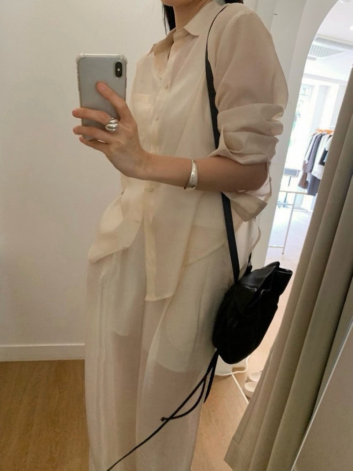 Moani - Korean Women Fashion - #womensfashion - Sheer Loose Fit Shirt - 3