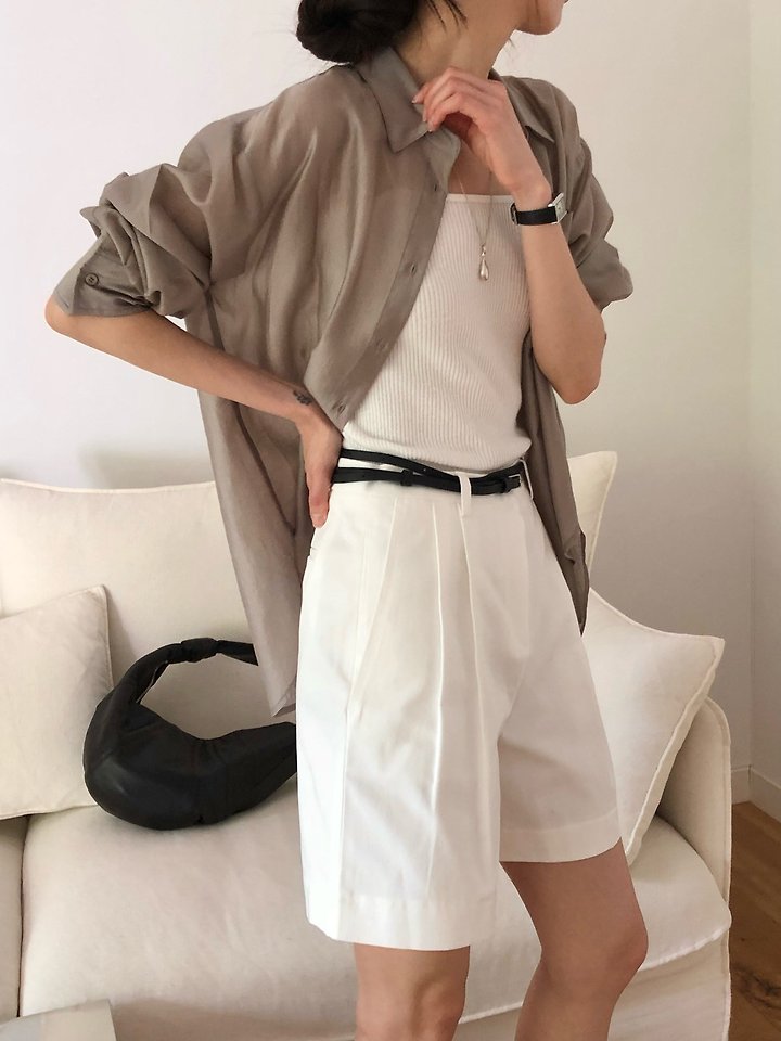Moani - Korean Women Fashion - #womensfashion - Twill Cotton Pintuck Shorts - 11