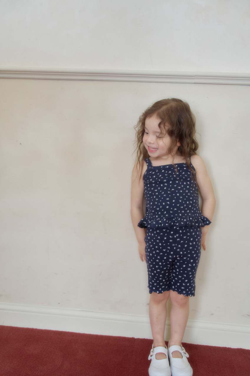 Momo Ann - Korean Children Fashion - #prettylittlegirls - Rolla Pants (Navy Flower) - 10