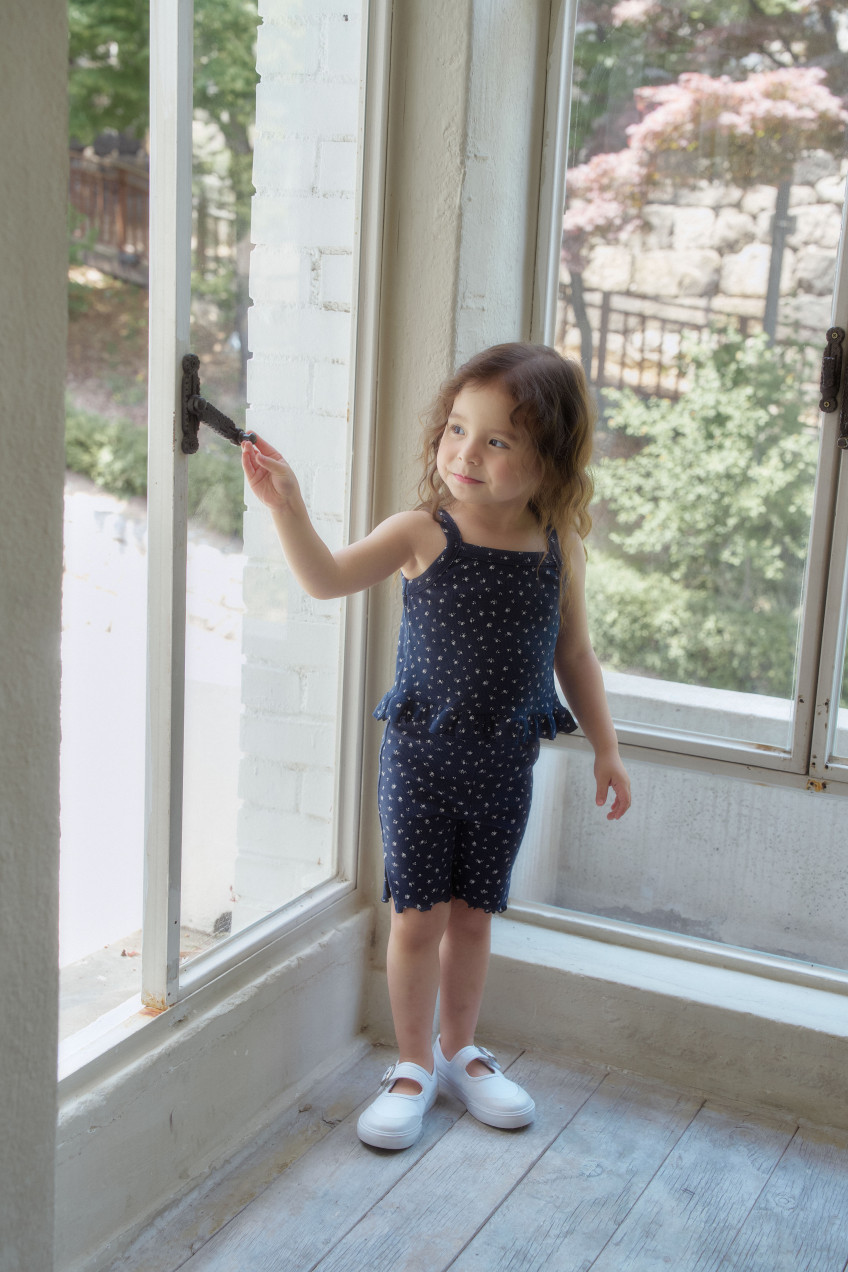 Momo Ann - Korean Children Fashion - #toddlerclothing - Rolla Pants (Navy Flower) - 12