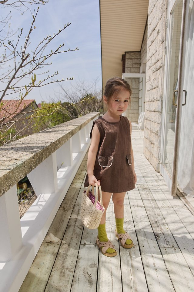Mon Atelier - Korean Children Fashion - #childrensboutique - Lace Pocket One-piece - 7